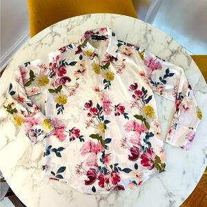 Floral Long Sleeve Button-Up Shirt